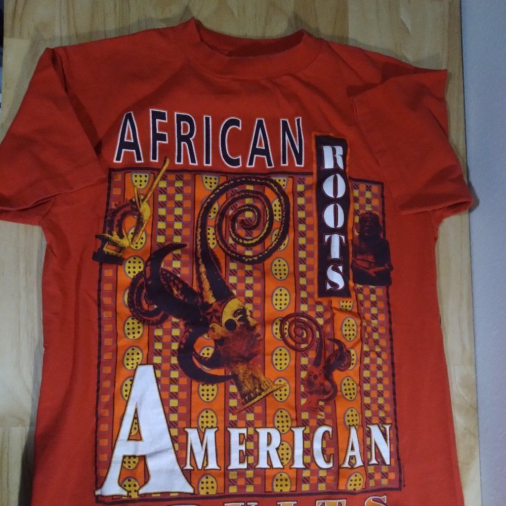 Vintage 90s African Roots American Fruits Heritage Graphic T-Shirt